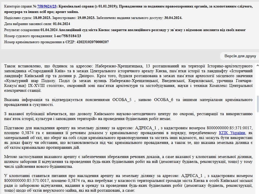 Суди “за історію”: компанія Дробота-Плачкова не змогла скасувати охоронний статус будівлі на столичному Подолі